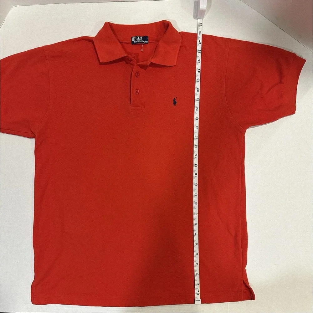 Polo Ralph Lauren Polo Shirt Men's Size Large Red Short Sleeve Blue Horse